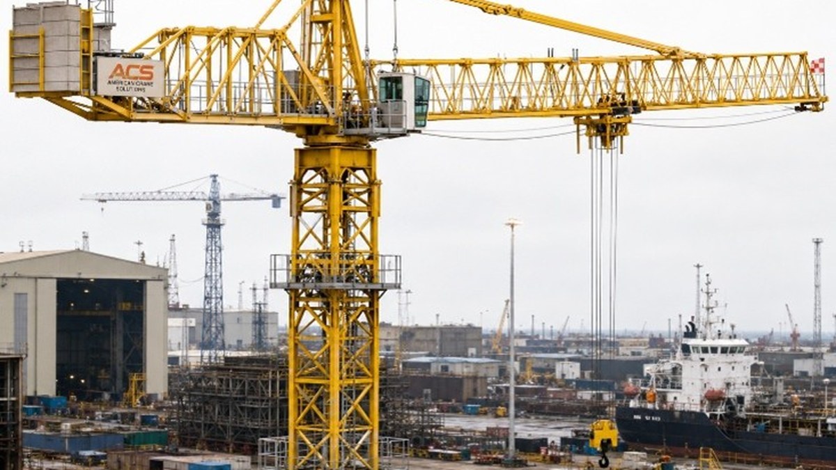 JASO J780PA.60 tower crane working in a shipyard